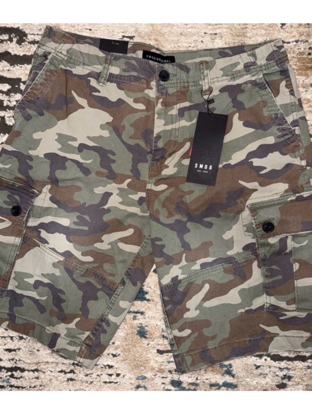Men's Camo Cargo Shorts - Green/Brown
